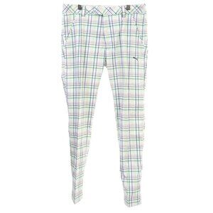 Puma Mens Golf Tech Trousers Pants Moisture Wicking Plaid 30x32 NWT MSRP $95